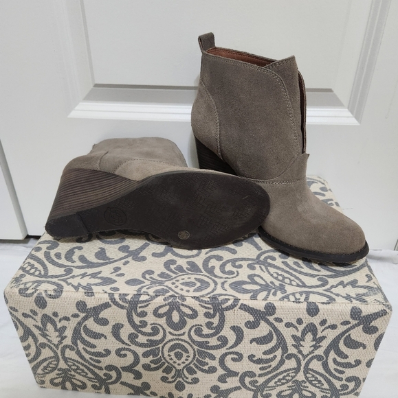 Lucky Brand Suede Wedge Ankle Boots - Picture 5 of 5